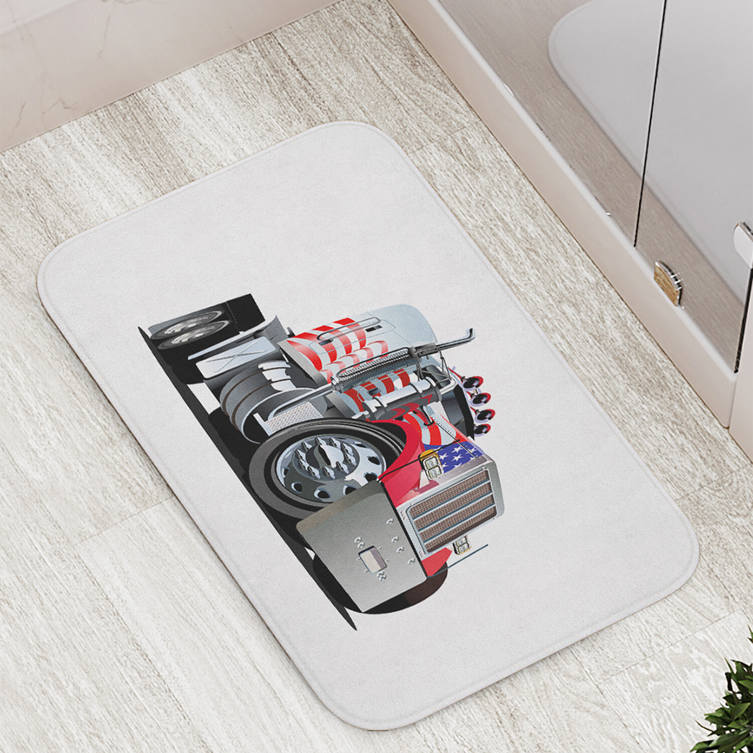 

Коврик противоскользящий JoyArty "Американский тягач" для ванной сауны бассейна 77х52см, Американский тягач