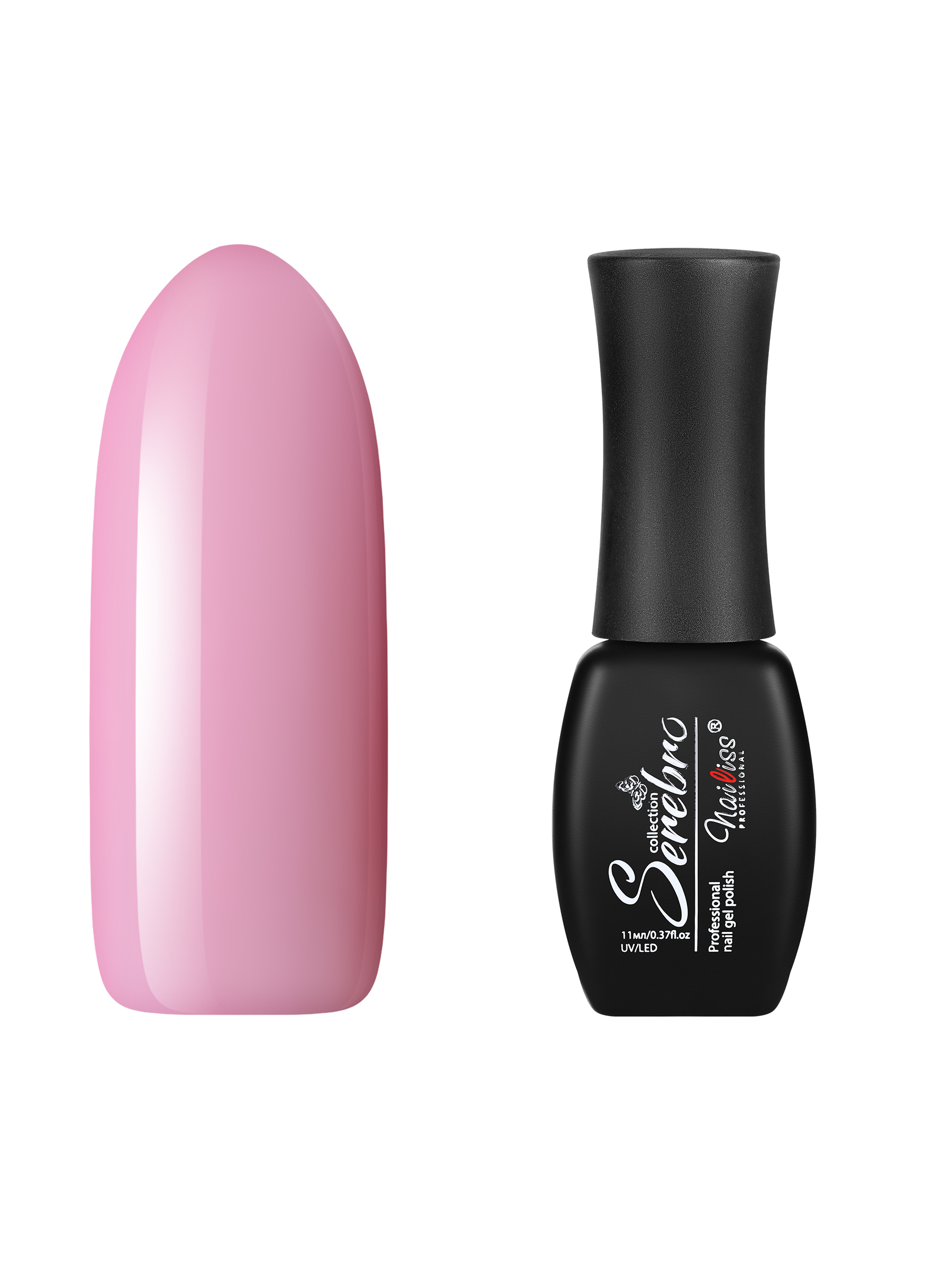 Гель-лак для ногтей Serebro, цветной, плотный, гипоаллергенный, насыщенный, розовый, 11 мл коралл veny s пластиковый большой 24 5 х 4 х 19 см розовый