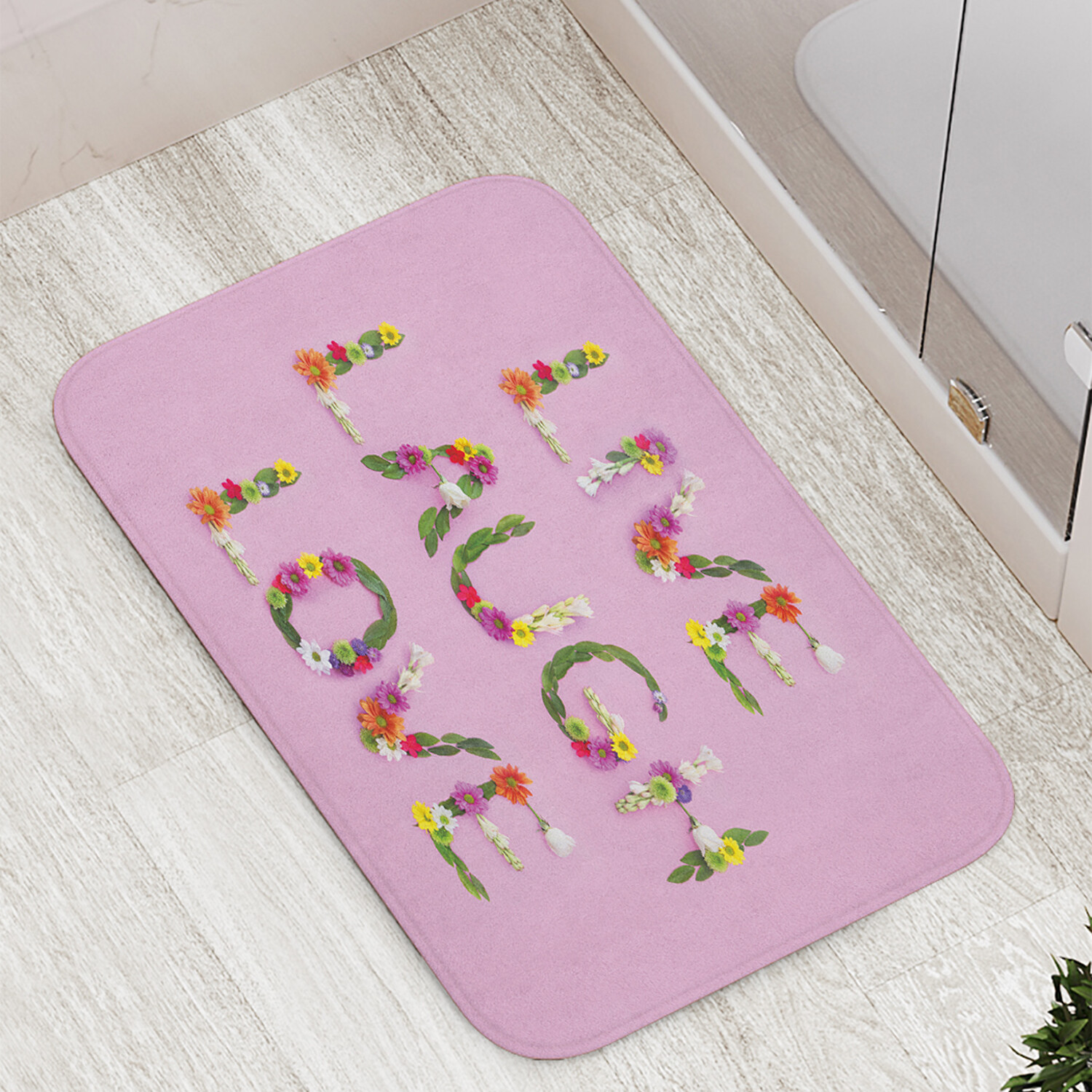 

Коврик противоскользящий JoyArty "Живи.Смейся.Люби" для ванной сауны бассейна 77х52 см, Живи.Смейся.Люби