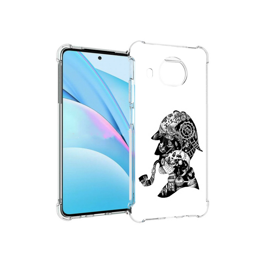 

Чехол MyPads Tocco для Xiaomi Mi 10T Lite мужчина с трубкой абстракция (PT154732.269.488), Прозрачный, Tocco