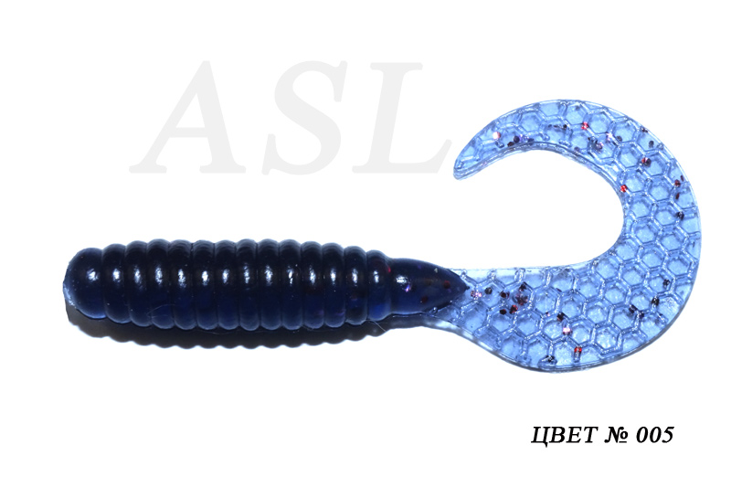 

Силиконовая приманка ASL Твистер цв. 005 L-5см 10шт/уп, Твистер