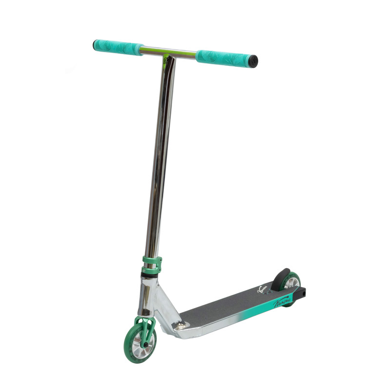 Трюковой самокат двухколесный стрит/парк Комета Мираж серый, бирюзовый