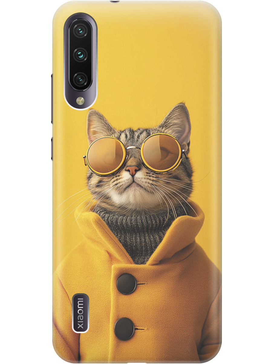 

Силиконовый чехол на Xiaomi Mi A3 / CC9e с принтом "Котик в желтых очках", Прозрачный;желтый;черный, 721701012