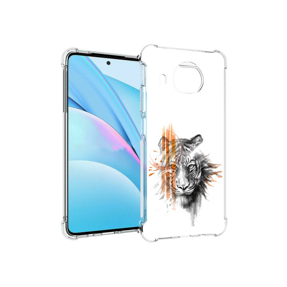 

Чехол MyPads Tocco для Xiaomi Mi 10T Lite огненный тигр (PT154732.269.526), Прозрачный, Tocco