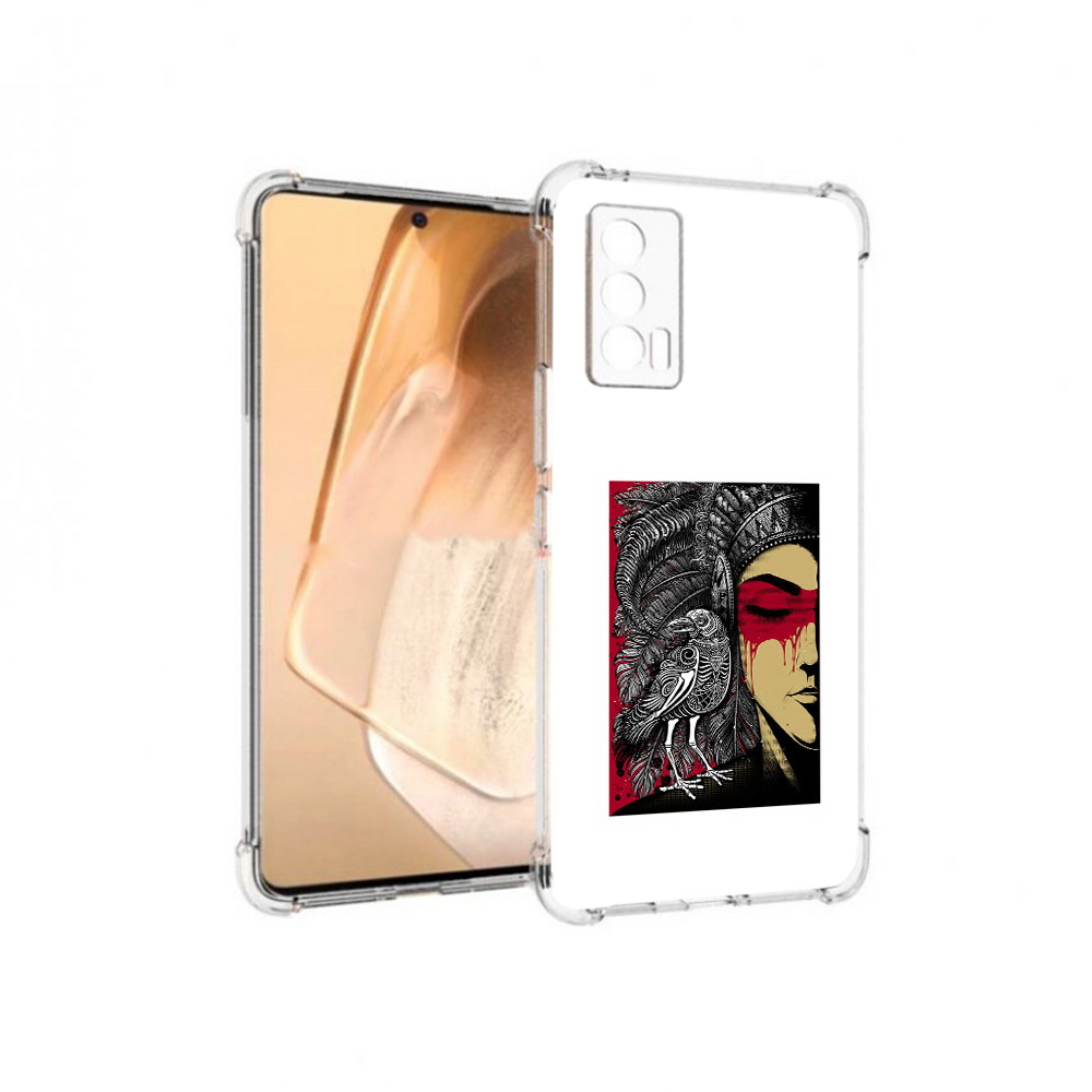 

Чехол MyPads Tocco для Vivo iQOO Neo 5 девушка с вороном в абстракции (PT226960.398.311), Прозрачный, Tocco