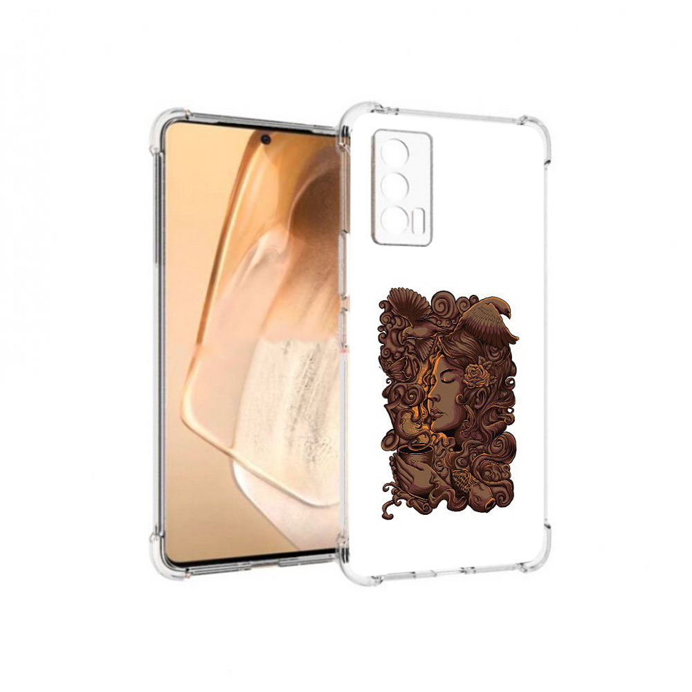 

Чехол MyPads Tocco для Vivo iQOO Neo 5 девушка с длинными волосами абстракция, Прозрачный, Tocco