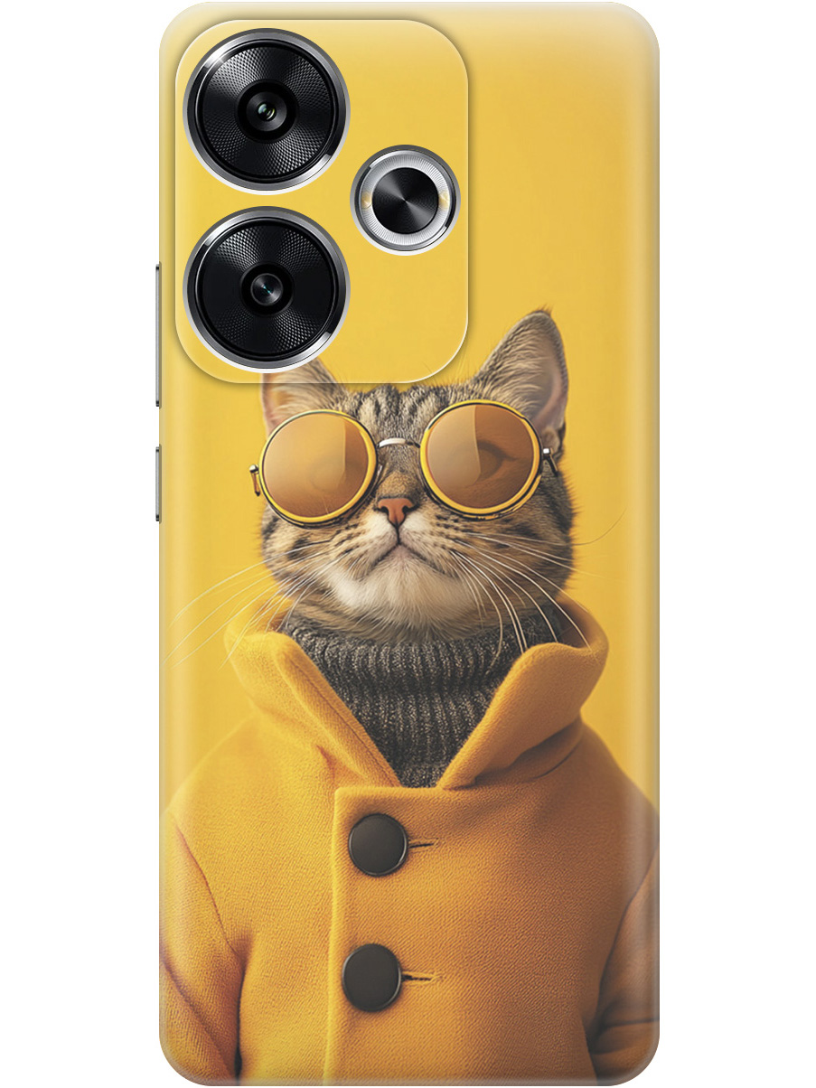 

Силиконовый чехол на Xiaomi Redmi Turbo 3 / Poco F6 с принтом "Котик в желтых очках", Прозрачный;желтый;черный, 783980812