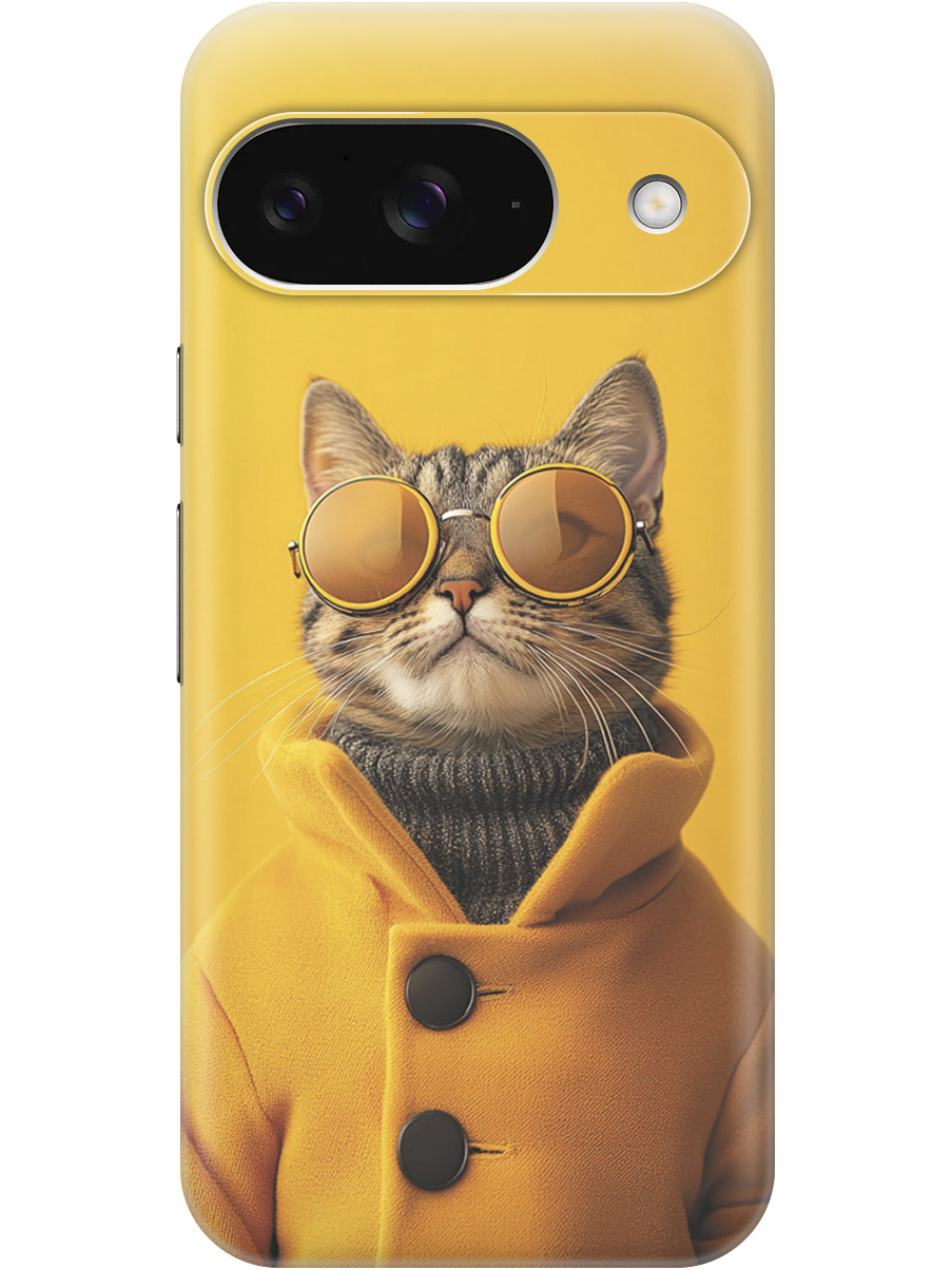 

Силиконовый чехол на Google Pixel 9 с принтом "Котик в желтых очках", Прозрачный;желтый;черный, 784809712