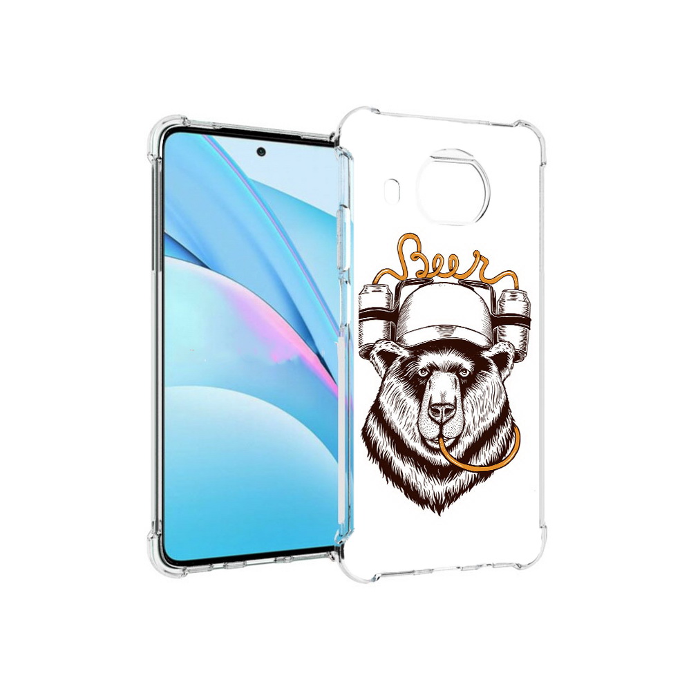 

Чехол MyPads Tocco для Xiaomi Mi 10T Lite пивной медведь (PT154732.269.538), Прозрачный, Tocco