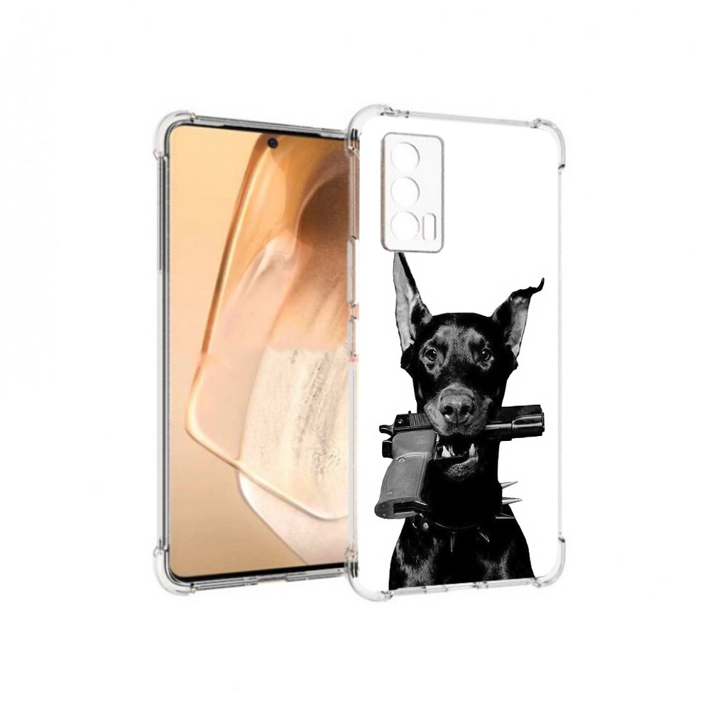 

Чехол MyPads Tocco для Vivo iQOO Neo 5 доберман с пистолетом (PT226960.398.331), Прозрачный, Tocco