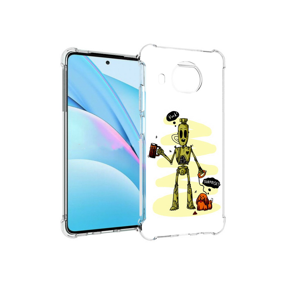 

Чехол MyPads Tocco для Xiaomi Mi 10T Lite прикольный робот (PT154732.269.557), Прозрачный, Tocco