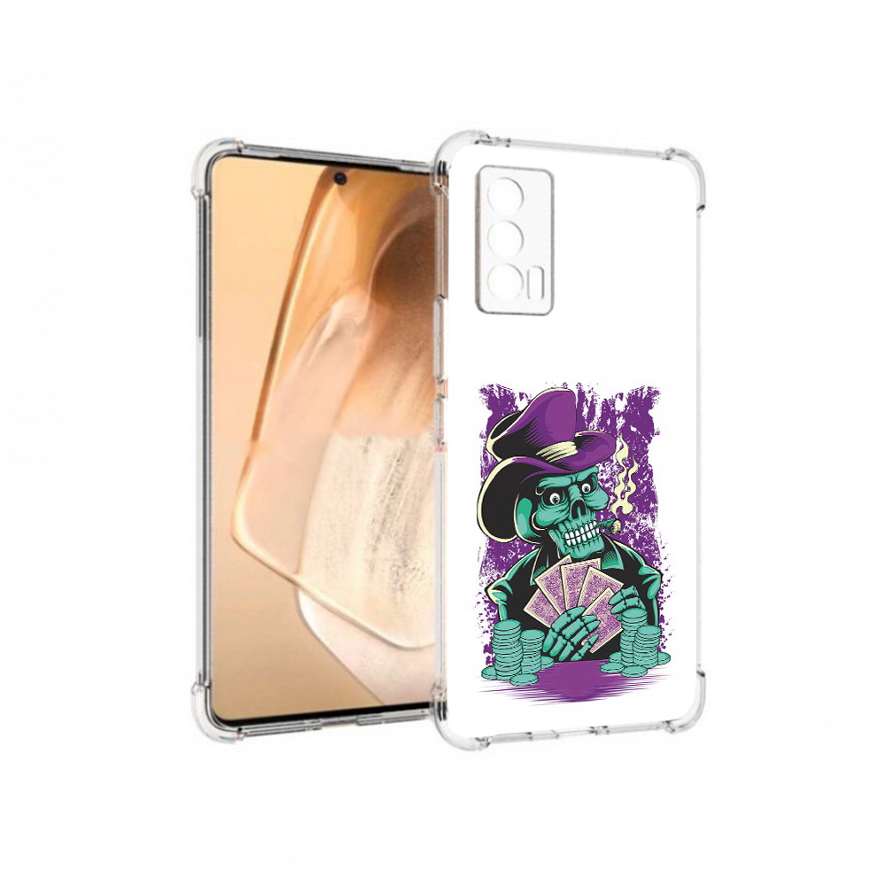 

Чехол MyPads Tocco для Vivo iQOO Neo 5 зеленый череп с картами (PT226960.398.361), Прозрачный, Tocco