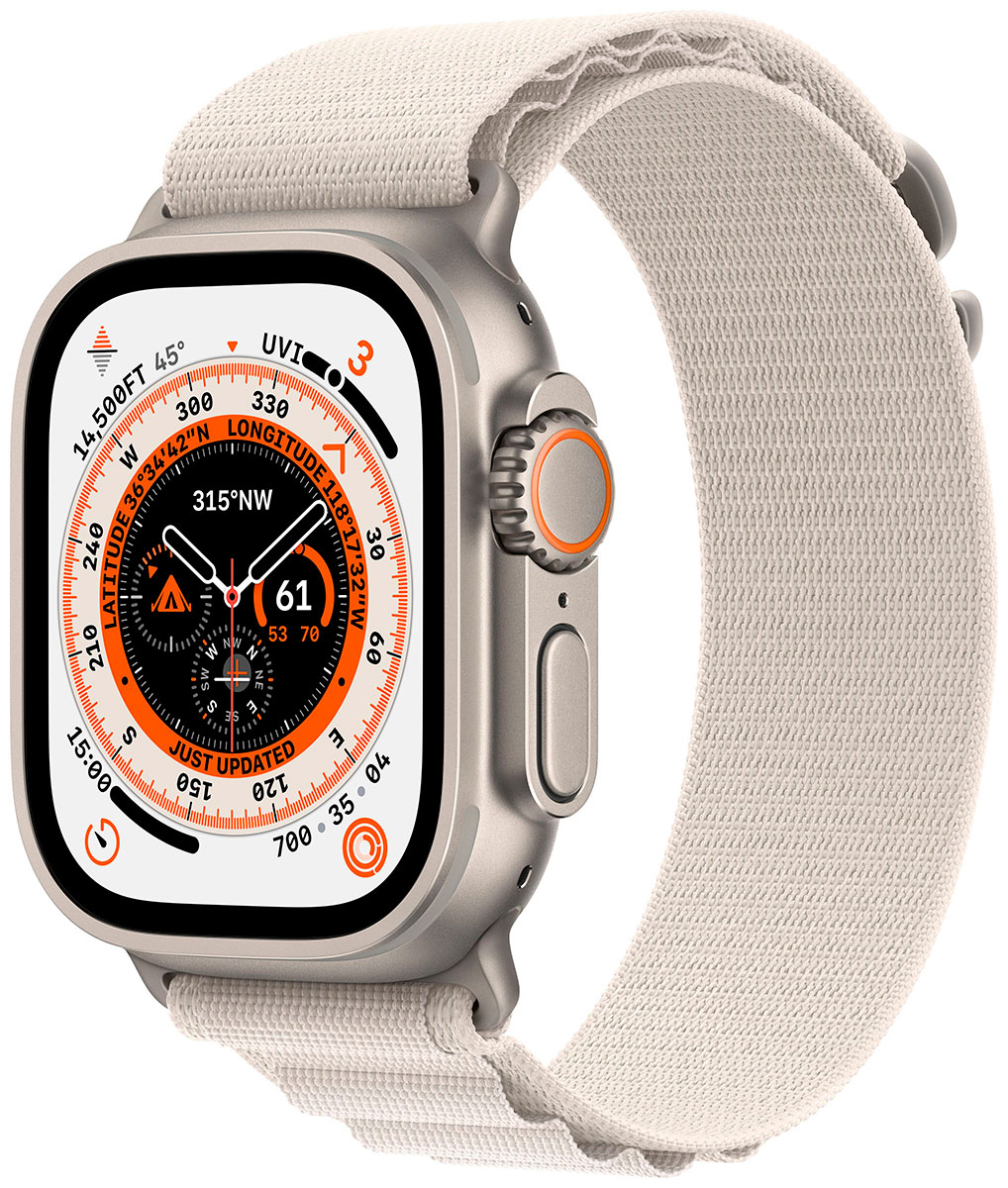 фото Смарт-часы watch ultra gps 49 мм starlight серебристый/серый (mqfa3za/a) apple