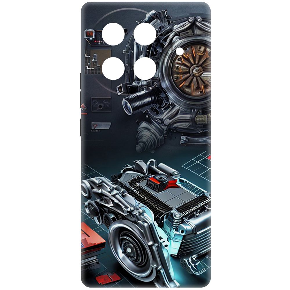 

Чехол-накладка Krutoff Soft Case Моторы для TECNO Camon 30S Pro черный