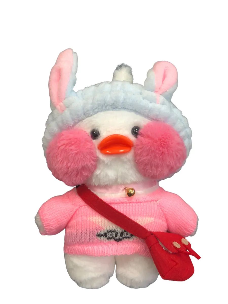 

Мягкая игрушка уточка лалафанфан (lalafanfan duck) в очках из TikTok/ТикТок 666213/19, Белый