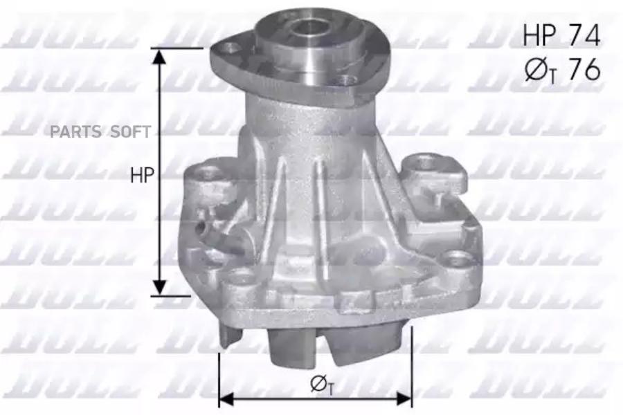 

Помпа, водяной насос opel frontera a/chrysler voyager 2.5td ->01/d=76mm dolz a-341st