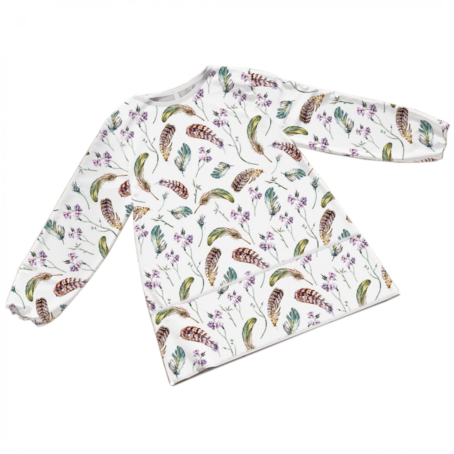 

Фартук детский JoyArty Легкие перья цв. белый apte_378611_8-12., Легкие перья