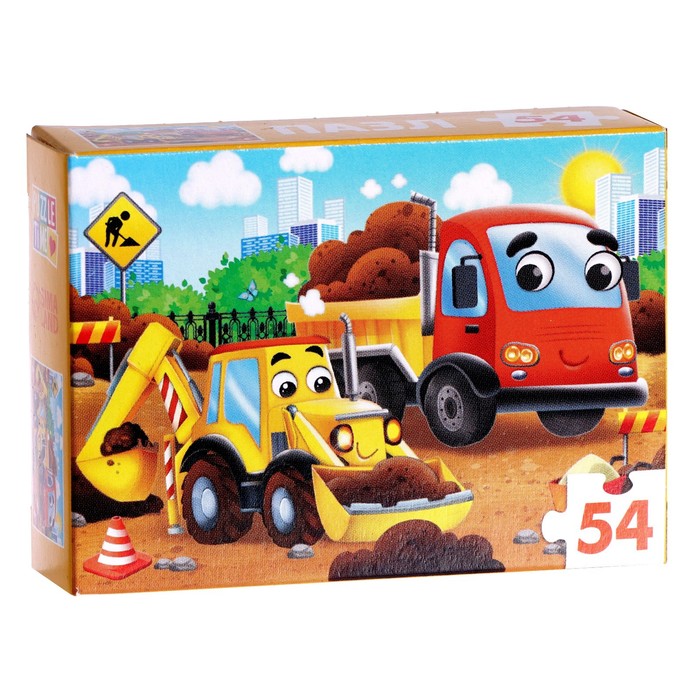 

Пазл детский «Машины на стройке», 54 элемента, Наборы с пазлами Puzzle Time