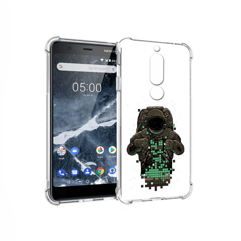

Чехол MyPads Tocco для Nokia 5.1 космонавт с пикселями (PT114144.121.394), Прозрачный, Tocco