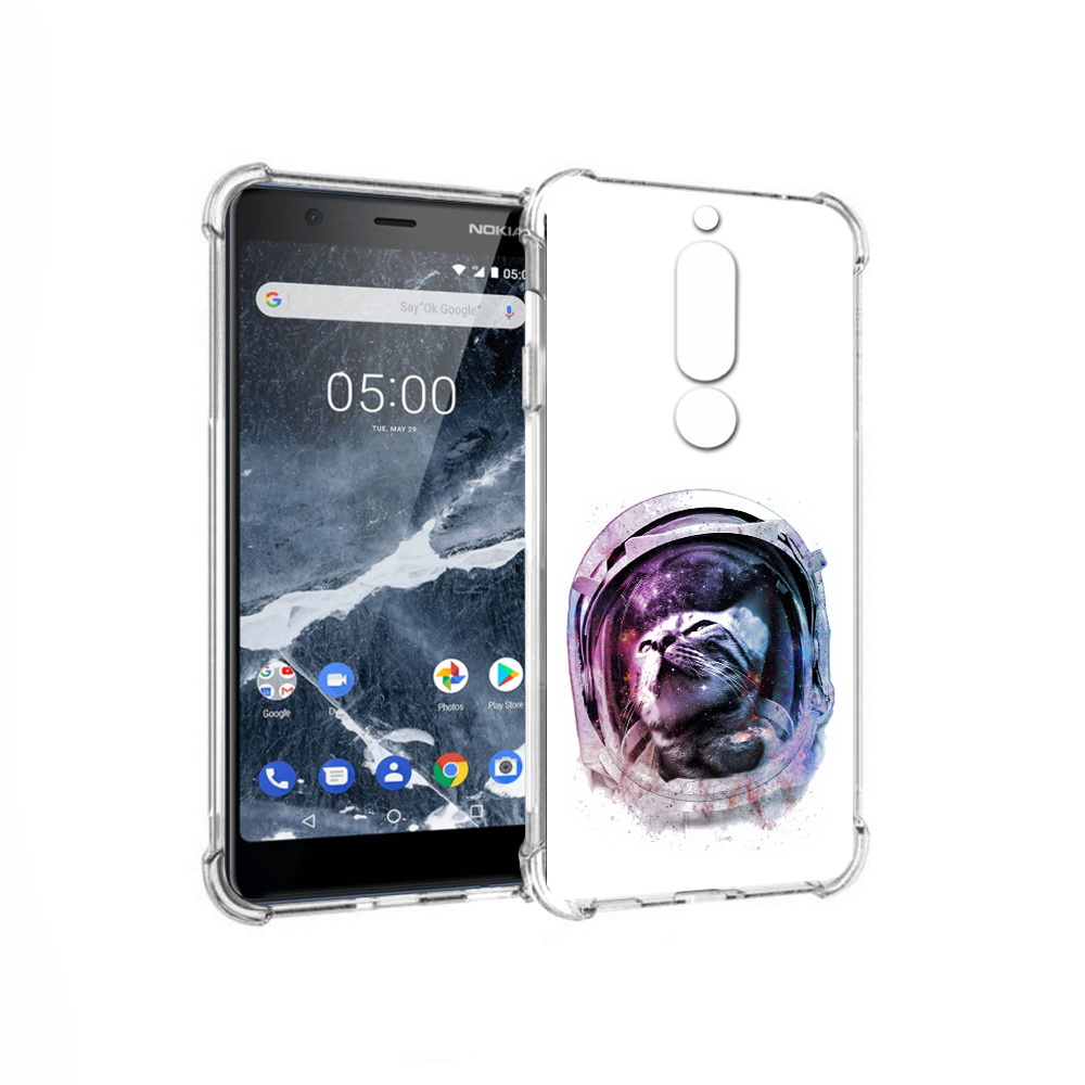 

Чехол MyPads Tocco для Nokia 5.1 кот в шлеме (PT114144.121.396), Прозрачный, Tocco