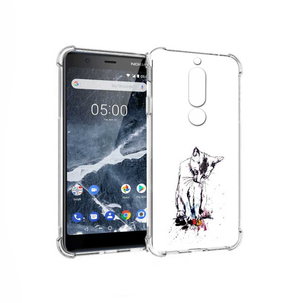 

Чехол MyPads Tocco для Nokia 5.1 кот и микки (PT114144.121.399), Прозрачный, Tocco