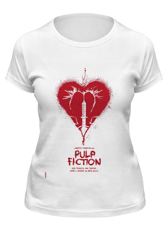 

Футболка женская Printio Pulp fiction - heart белая L, Белый, Pulp fiction - heart