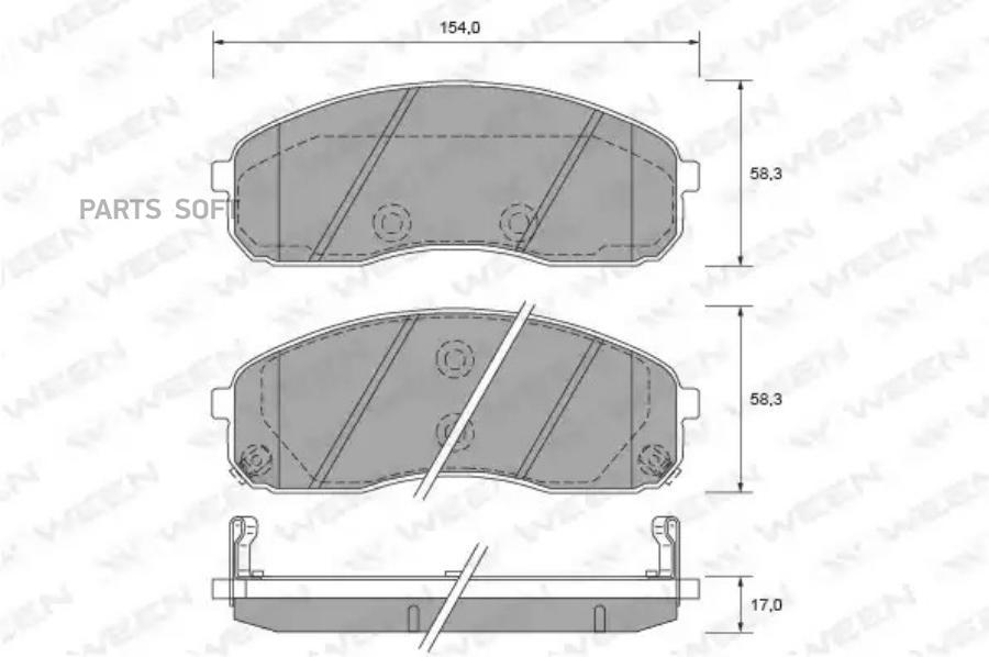

Тормозные колодки дисковые передние KIA Carnival II (GQ) WEEN 151-2593
