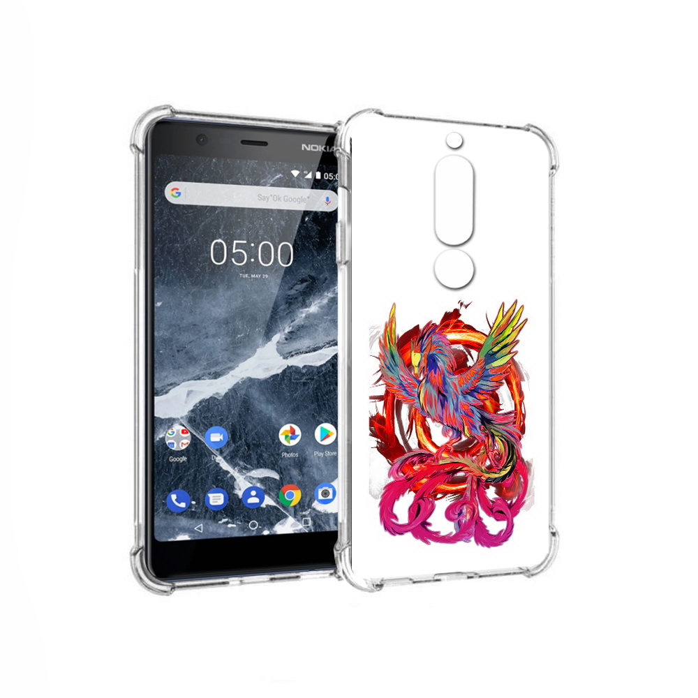 

Чехол MyPads Tocco для Nokia 5.1 красочный феникс (PT114144.121.414), Прозрачный, Tocco