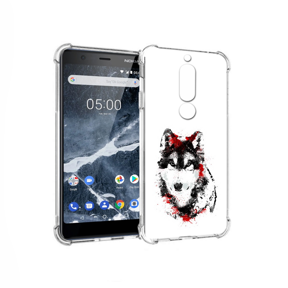 

Чехол MyPads Tocco для Nokia 5.1 кровавый волк (PT114144.121.416), Прозрачный, Tocco