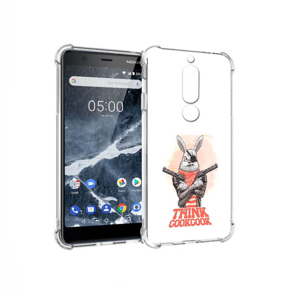 

Чехол MyPads Tocco для Nokia 5.1 кролик пират (PT114144.121.419), Прозрачный, Tocco