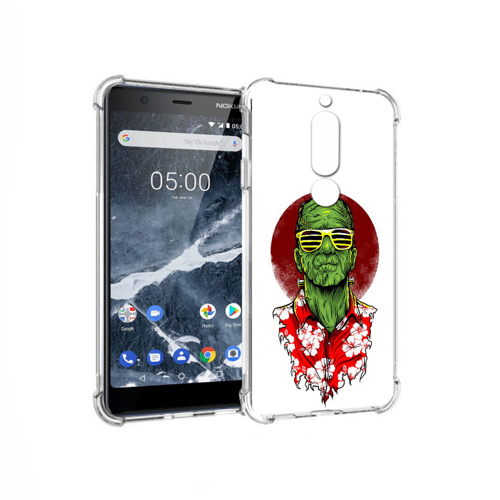 

Чехол MyPads Tocco для Nokia 5.1 крутой зеленый мужчина в очках (PT114144.121.424), Прозрачный, Tocco