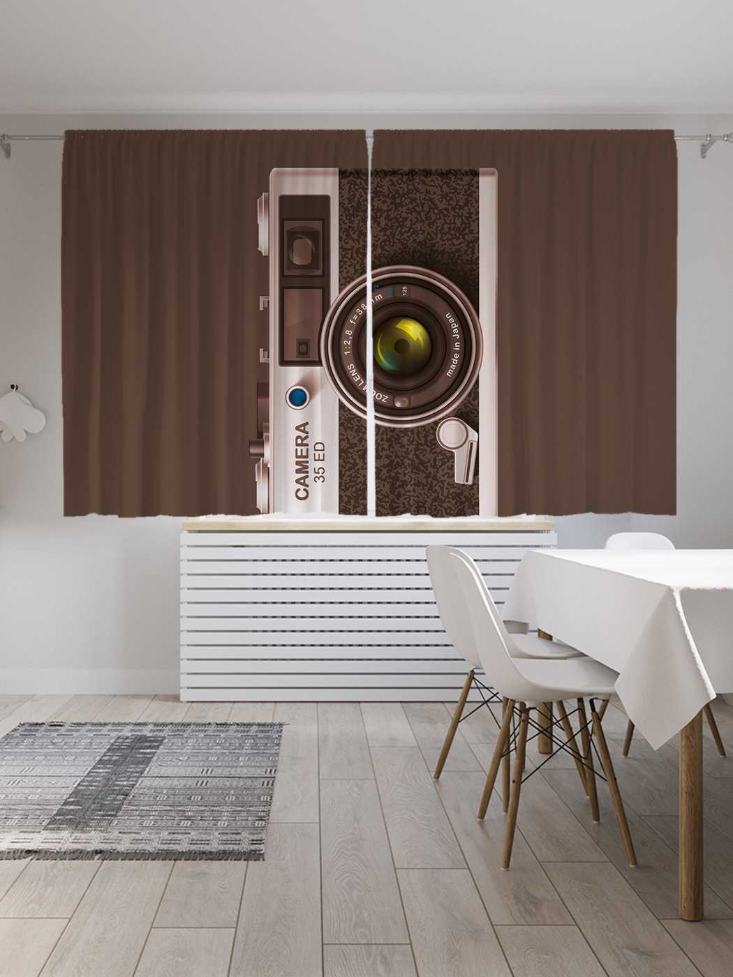 

Классические шторы JoyArty "Фотаппарат", серия Oxford DeLux, 2 полотна 145x180 см, Фотаппарат