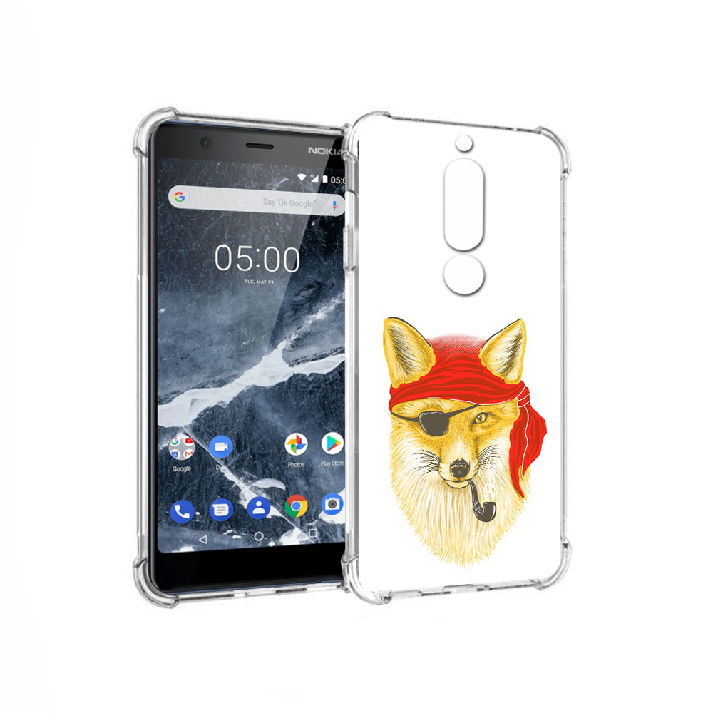 

Чехол MyPads Tocco для Nokia 5.1 лиса-пират (PT114144.121.440), Прозрачный, Tocco