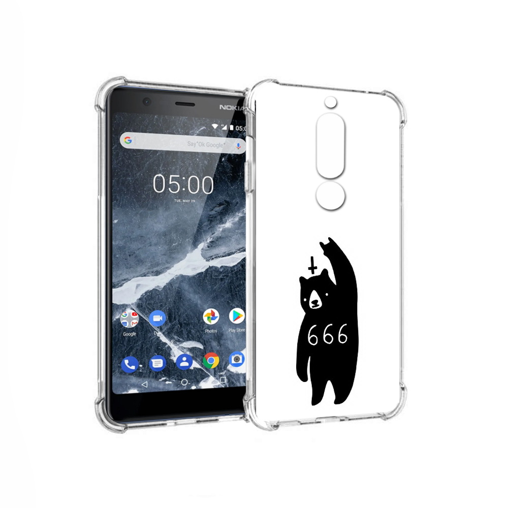 

Чехол MyPads Tocco для Nokia 5.1 медведь 666 (PT114144.121.462), Прозрачный, Tocco