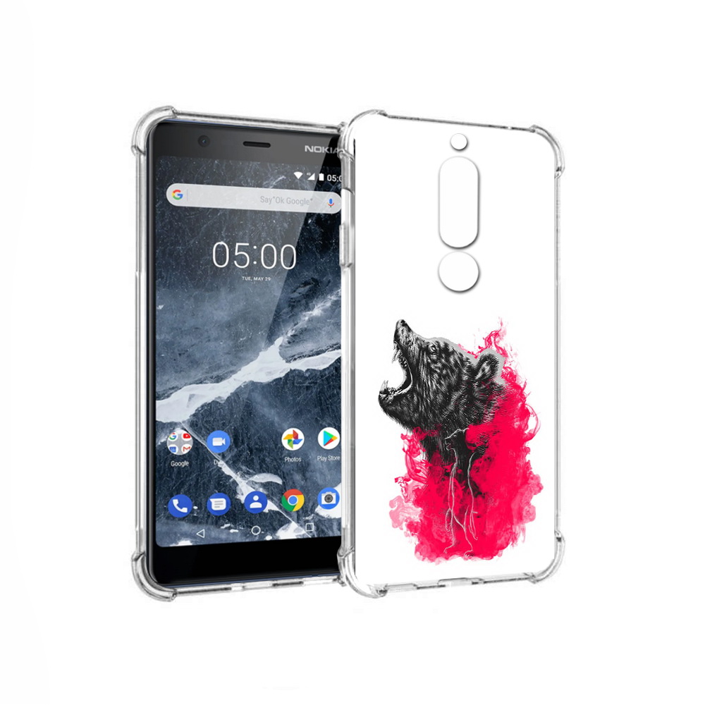 

Чехол MyPads Tocco для Nokia 5.1 медведь в дымке (PT114144.121.463), Прозрачный, Tocco