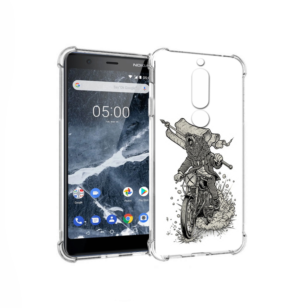 Чехол MyPads Tocco для Nokia 5.1 медведь на мотоцикле (PT114144.121.467)