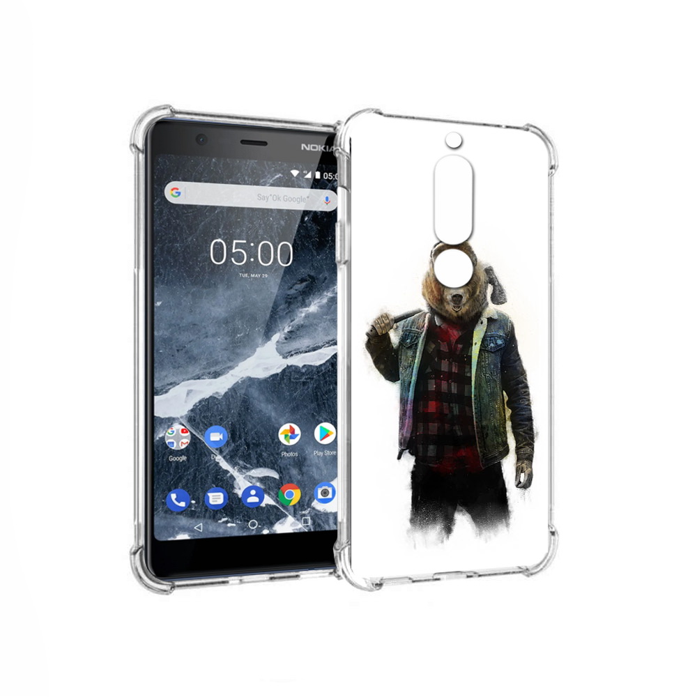 

Чехол MyPads Tocco для Nokia 5.1 медведь с топором (PT114144.121.469), Прозрачный, Tocco