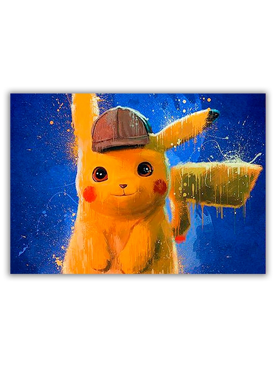 фото Магнит на холодильник drabs большой - a4, pikachu pika pika, покемон пикачу