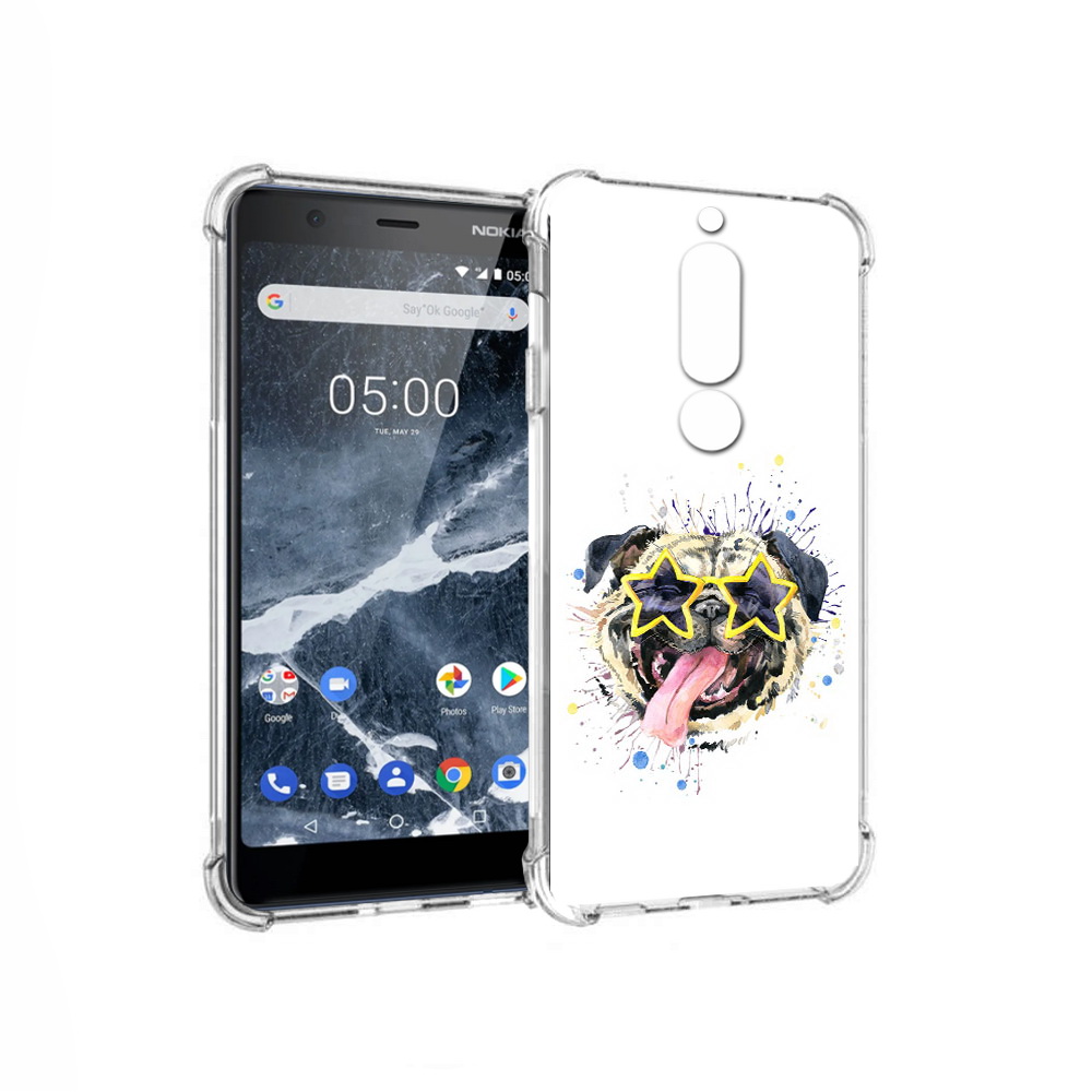 

Чехол MyPads Tocco для Nokia 5.1 мопс боксер (PT114144.121.482), Прозрачный, Tocco