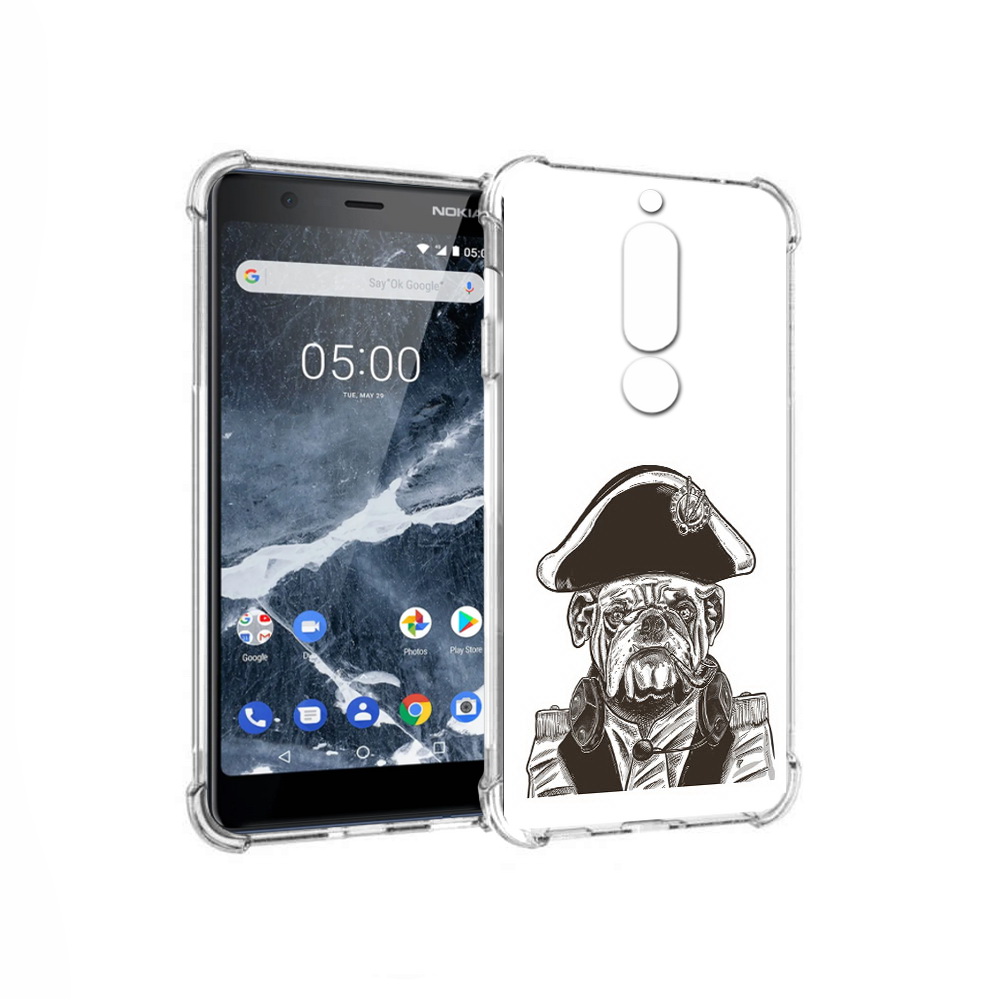 

Чехол MyPads Tocco для Nokia 5.1 мопс генерал (PT114144.121.483), Прозрачный, Tocco