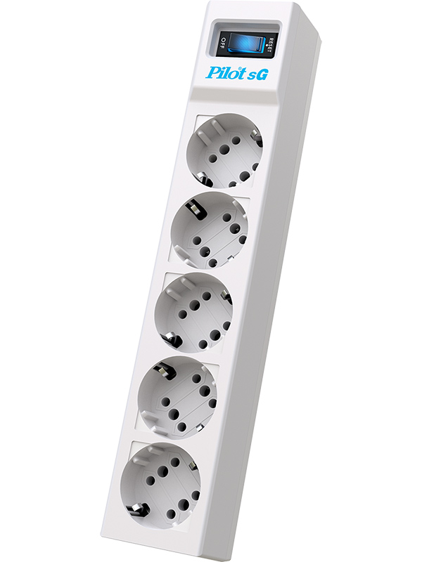 фото Сетевой фильтр zis pilot sg 5x10 5/10 sockets 10m white