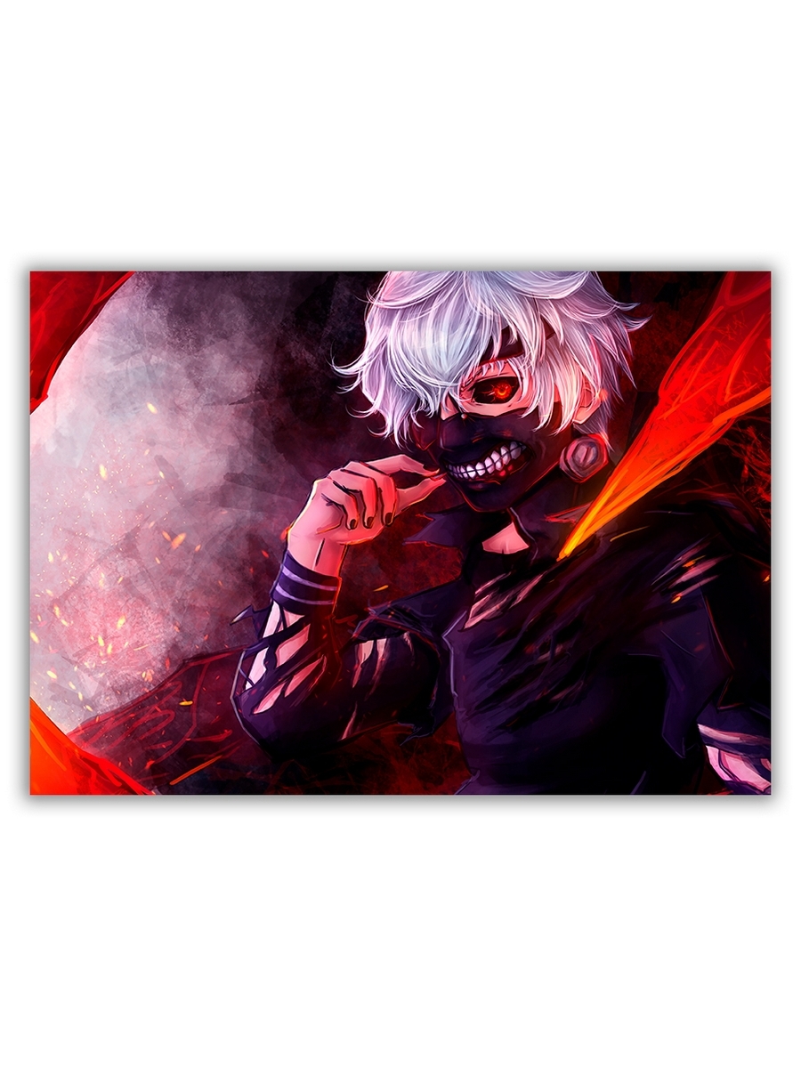 фото Магнит на холодильник drabs большой - a4, tokyo ghoul, рука около рта