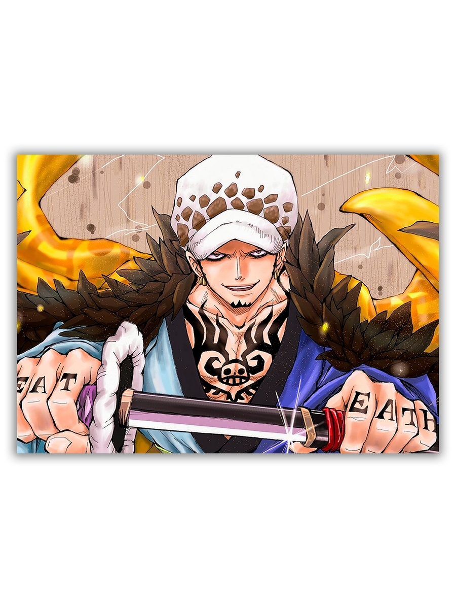 фото Магнит на холодильник drabs большой - a4, trafalgar law one piece