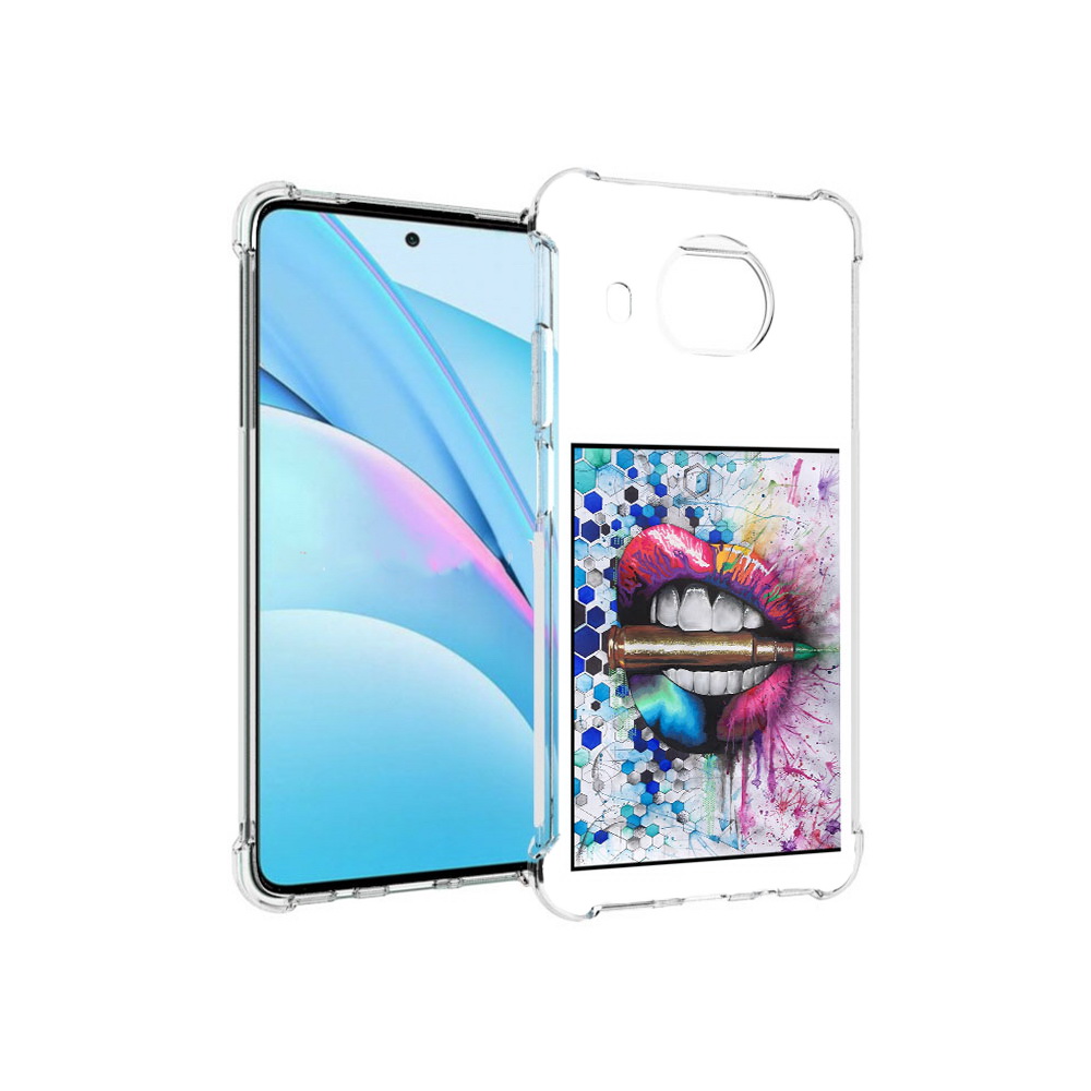 

Чехол MyPads Tocco для Xiaomi Mi 10T Lite разноцветные губы с пулей (PT154732.269.571), Прозрачный, Tocco