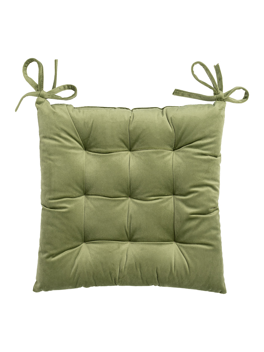 фото Подушка на стул denastia 40х40см велюр, цвет зелёный p111216