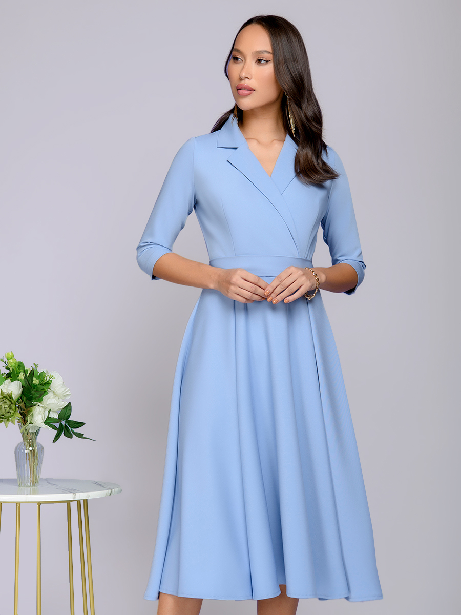 Платье женское 1001dress 0102082LB голубое 54-56