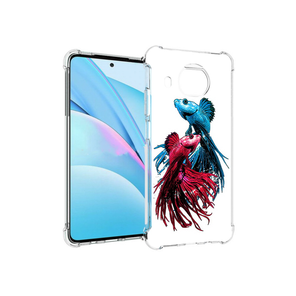 

Чехол MyPads Tocco для Xiaomi Mi 10T Lite рыбы петушки (PT154732.269.592), Прозрачный, Tocco