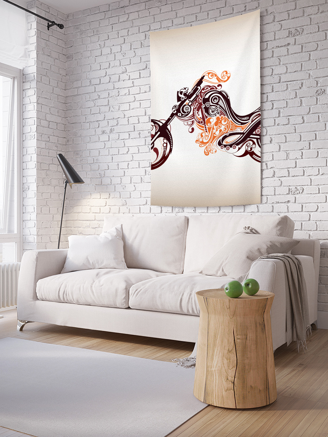 

Вертикальное фотопанно на стену JoyArty Мотоцикл в узорах 150x200 см, Мотоцикл в узорах