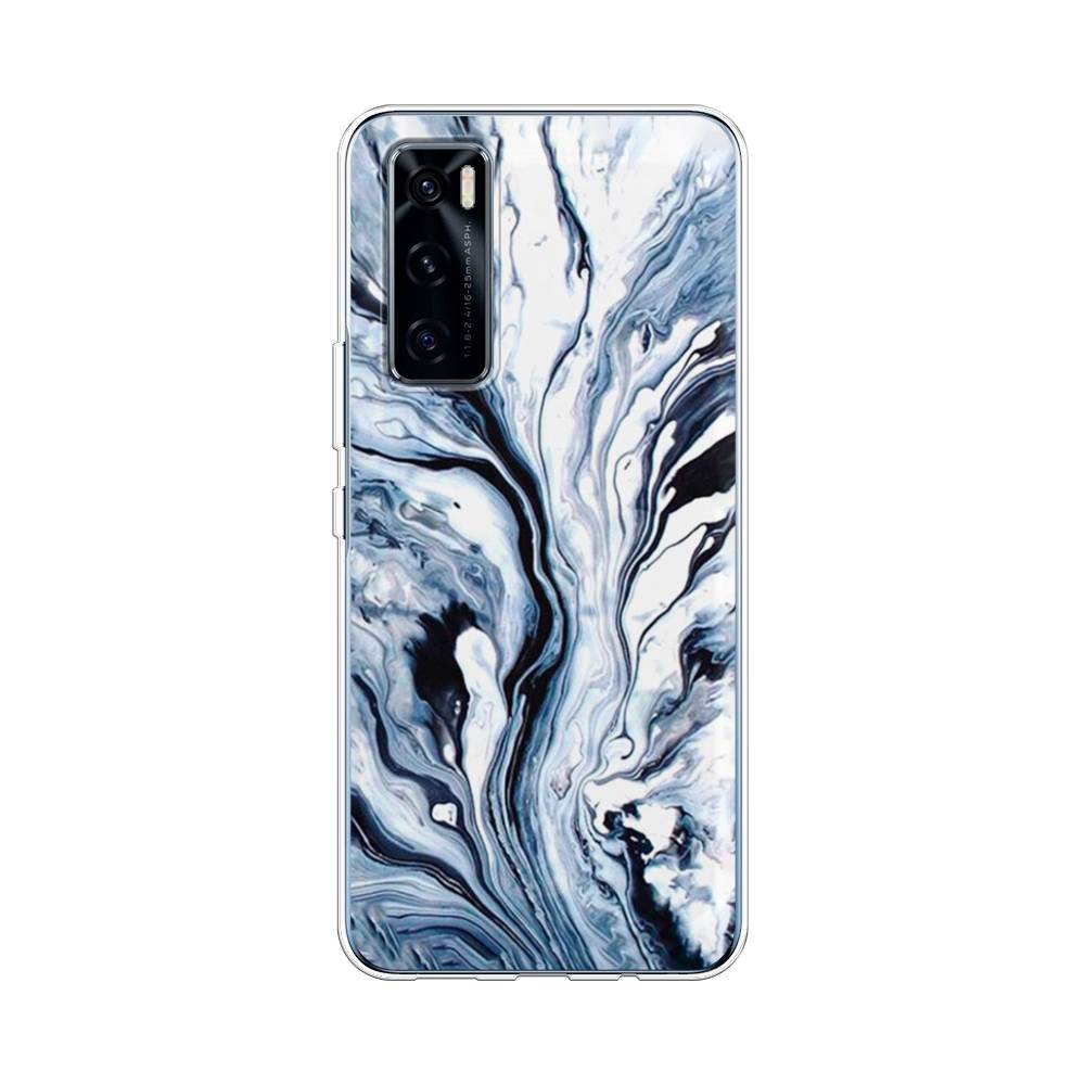 

Чехол Awog на Vivo V20 SE "Голубой минерал мрамор", Разноцветный, 263550-3