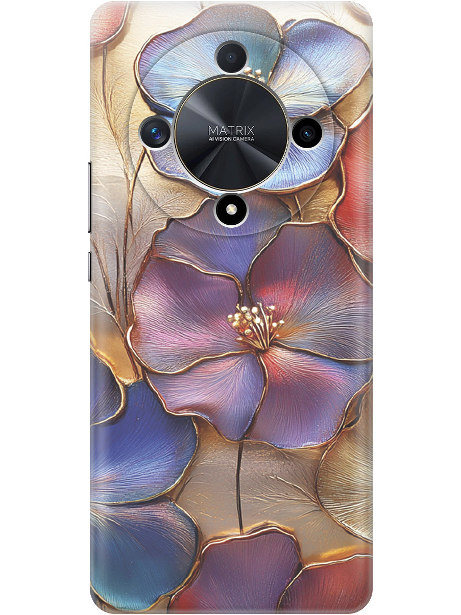 

Силиконовый чехол на Honor X9b / X50 с принтом "Позолоченные цветы", Прозрачный;золотистый;красный;синий, 781974324